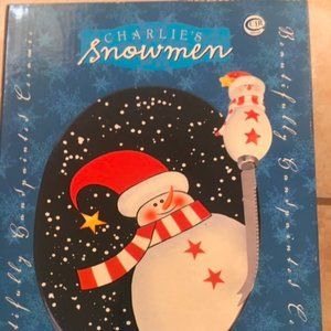 Dansk Charlie's Snowmen Cheese Plate and Knife